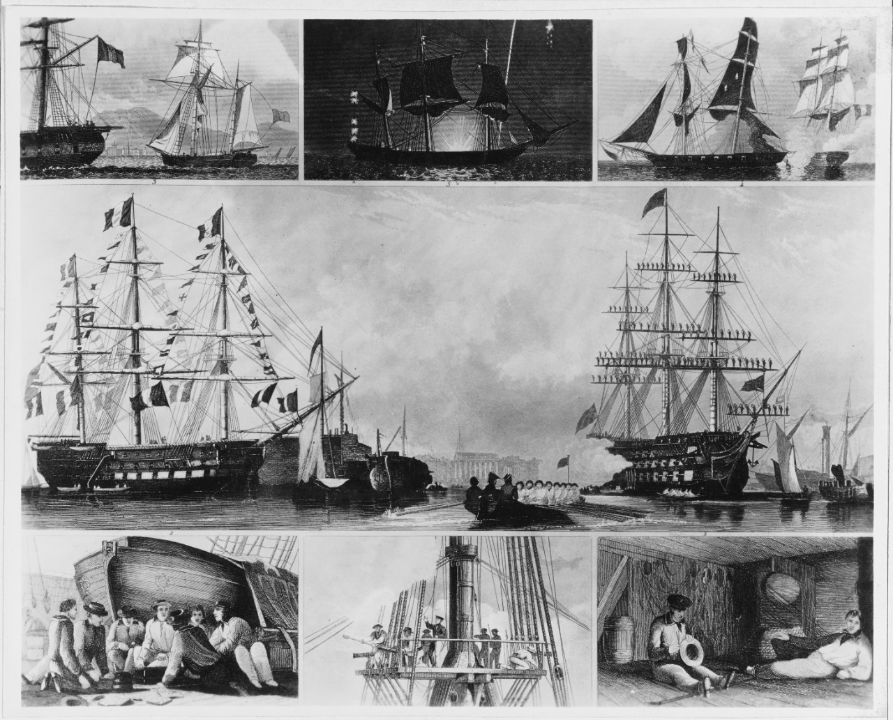 Interior Views of ships, Drawings, appear to be 1700's