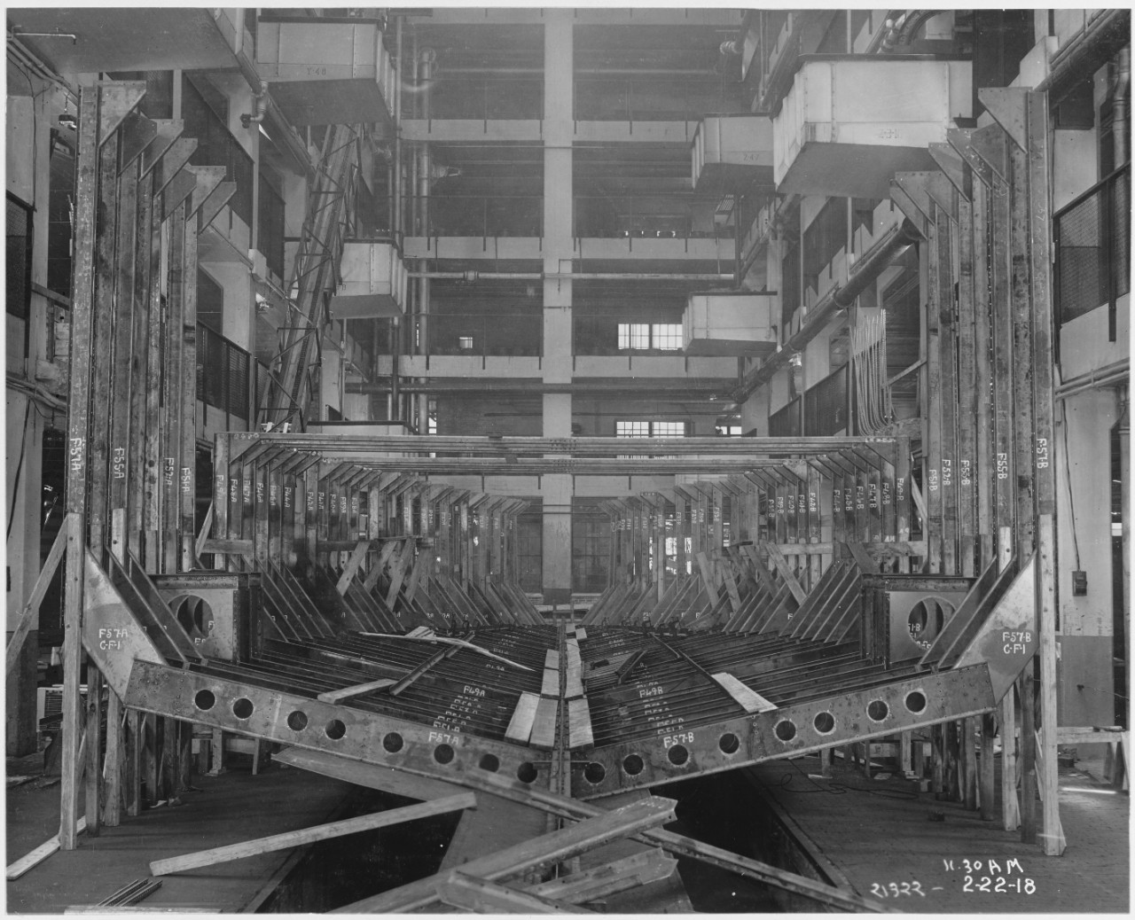 Construction of Ford Eagle Boats, Ford Motor Company, February 22, 1918