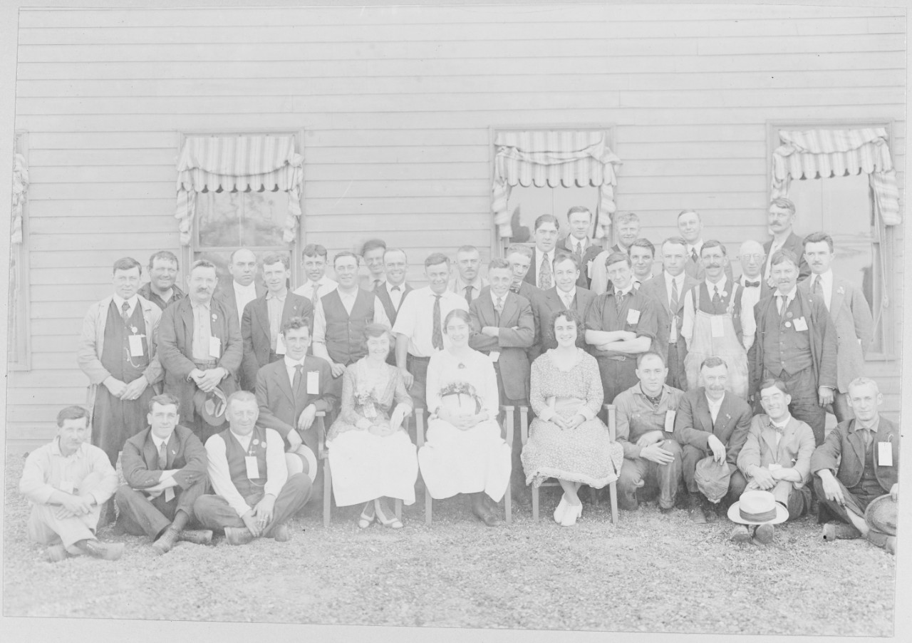 Portrait of Group of Employees, Lake Torpedo Boat Company. Bridgeport, Connecticut