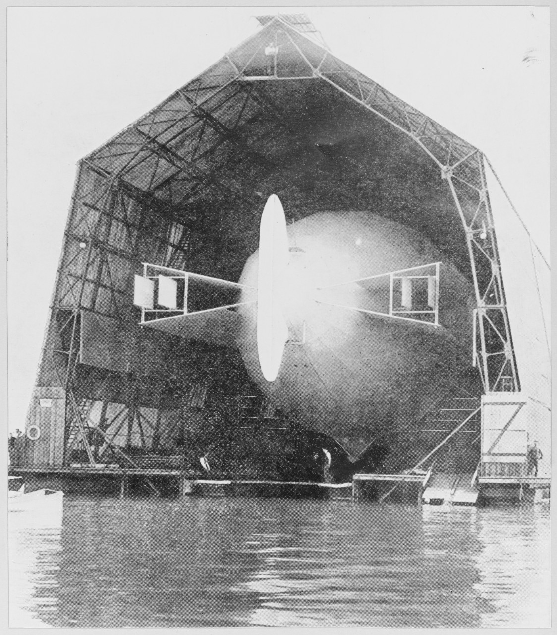 Stern of one of Count Zeppelin's earliest dirigibles at Friedrichshafen