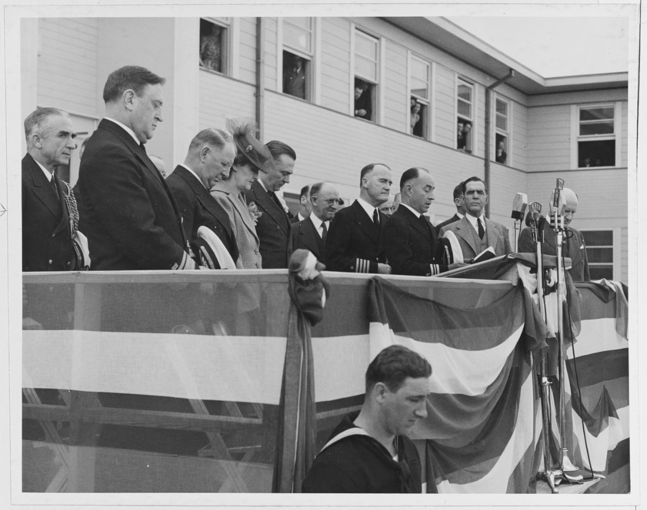 Benediction at Dedication Ceremonies, U.S. Naval Air Station, Corpus Christi, Texas. March 12, 1941. Captain M.L. Deyo