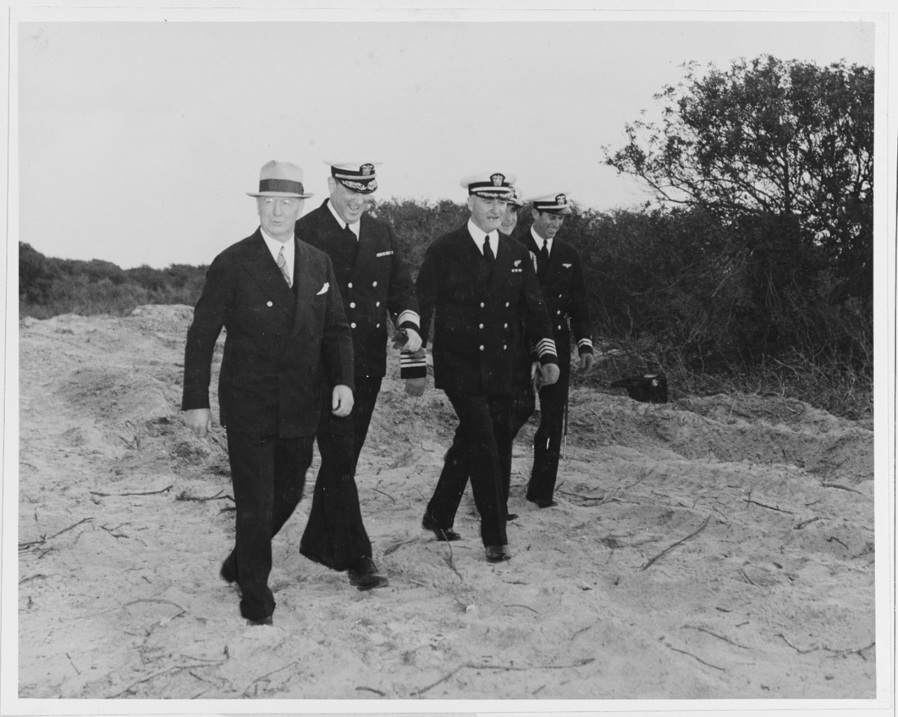 Naval Officials inspecting U.S. Naval Air Station, Corpus Christi, Texas. March 12, 1941