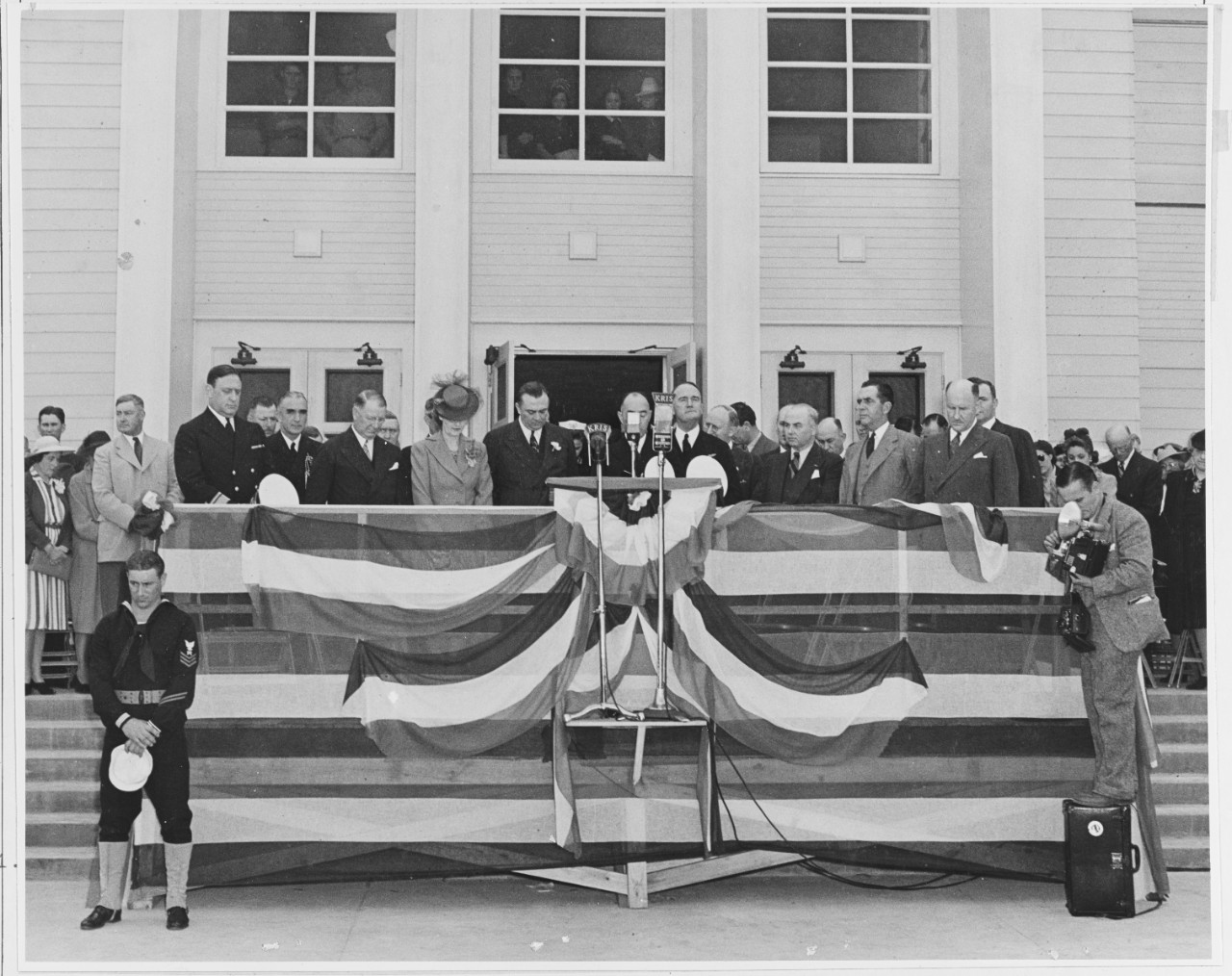 Naval Officials and Dignitaries.  Benediction at Dedication Ceremonies, U.S. Naval Air Station, Corpus Christi, Texas. March 12, 1941