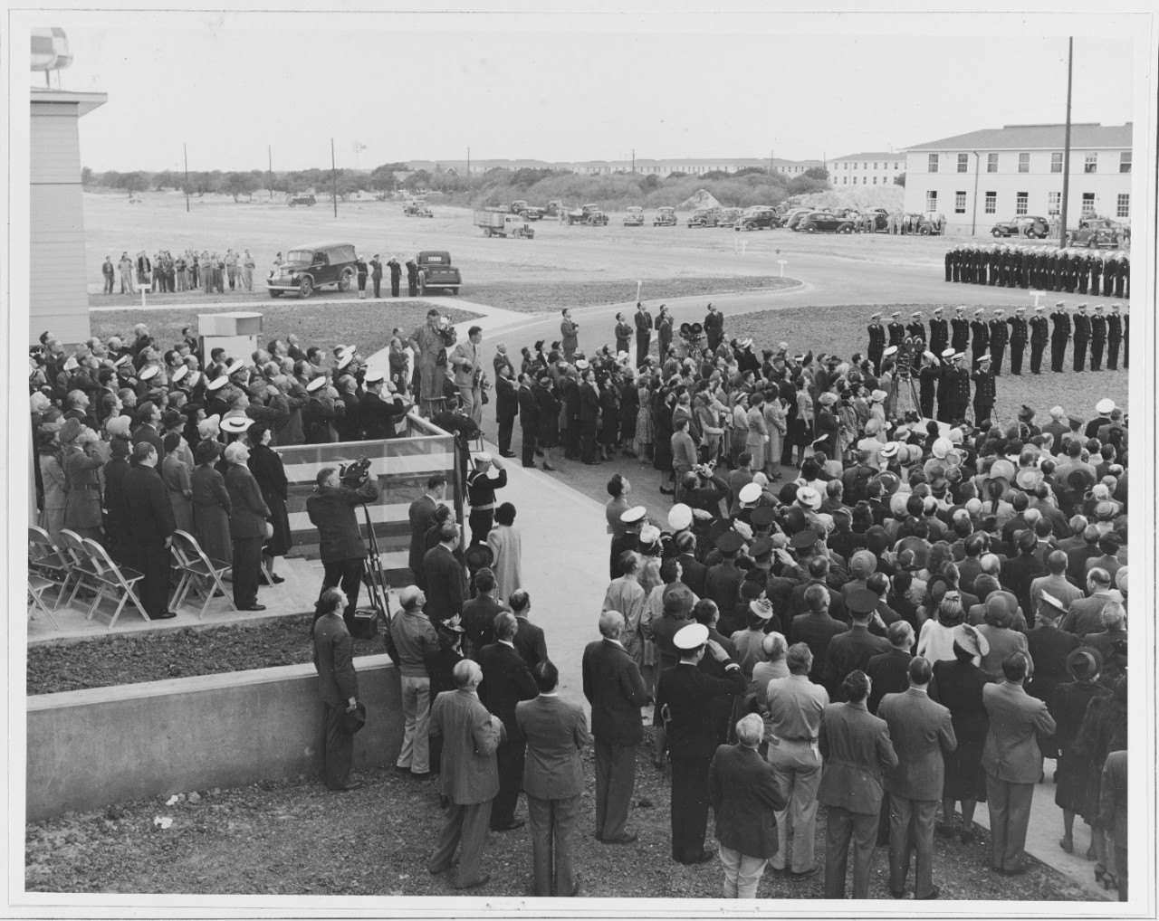 Watching the Air Show at Dedication of new U.S. Naval Air Station, March 12, 1941