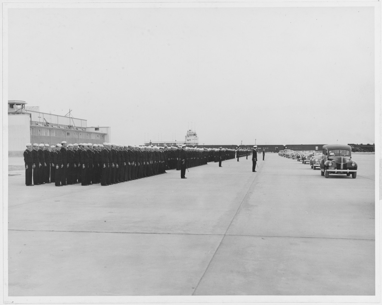 Personnel of U.S. Naval Air Station, Jacksonville, Florida, being inspected by President F.D. Roosevelt. March 20, 1941