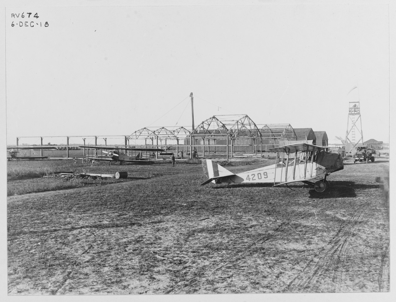 Field Hangars under construction, U.S. Marine Field, Miami, Florida.