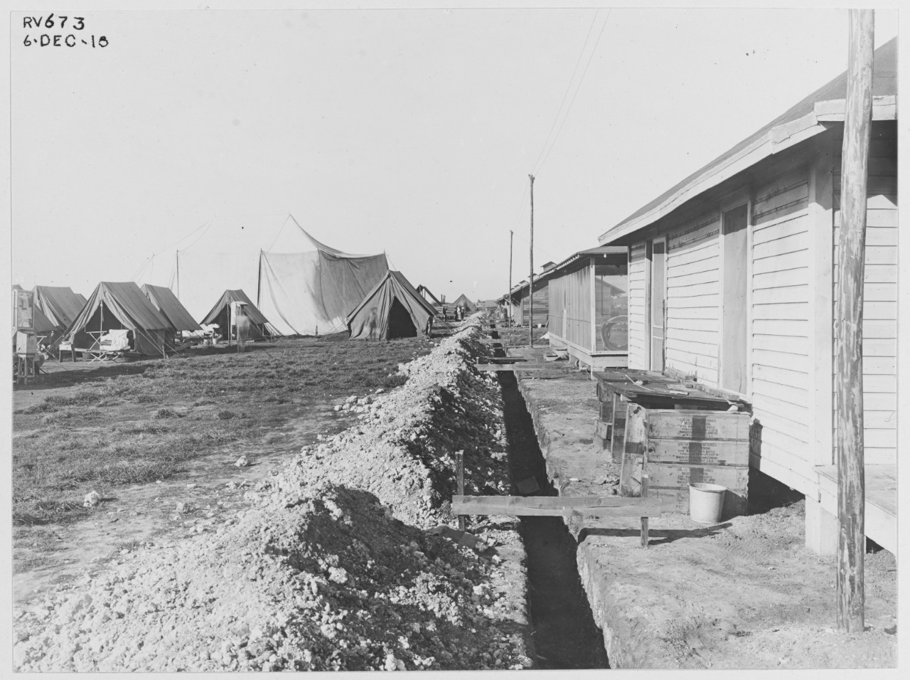 Sewer system at rear of headquarters and Mess Hall, Miami