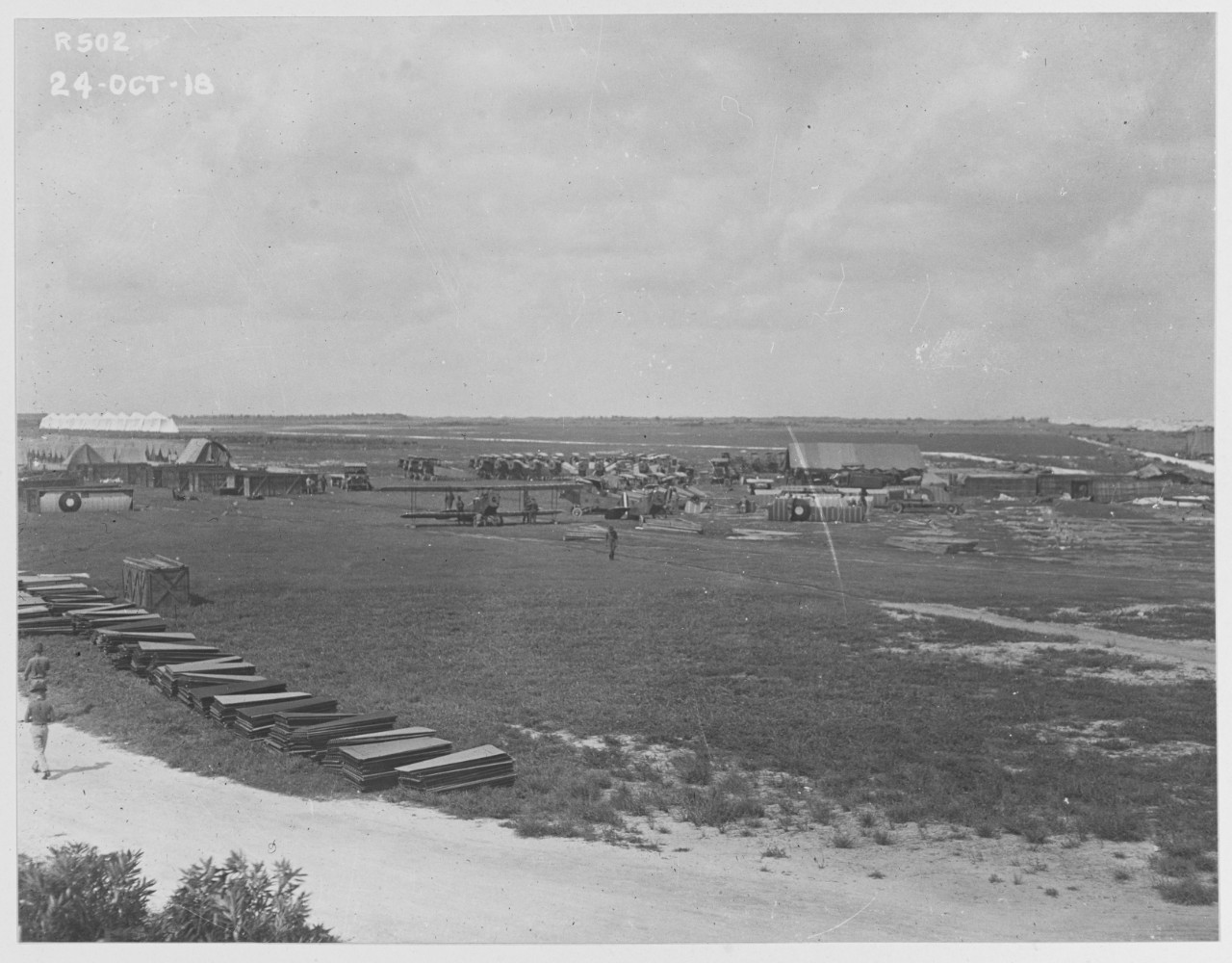 Uncrating planes at camp, U.S. Marine Flying Field, Miami, Florida.