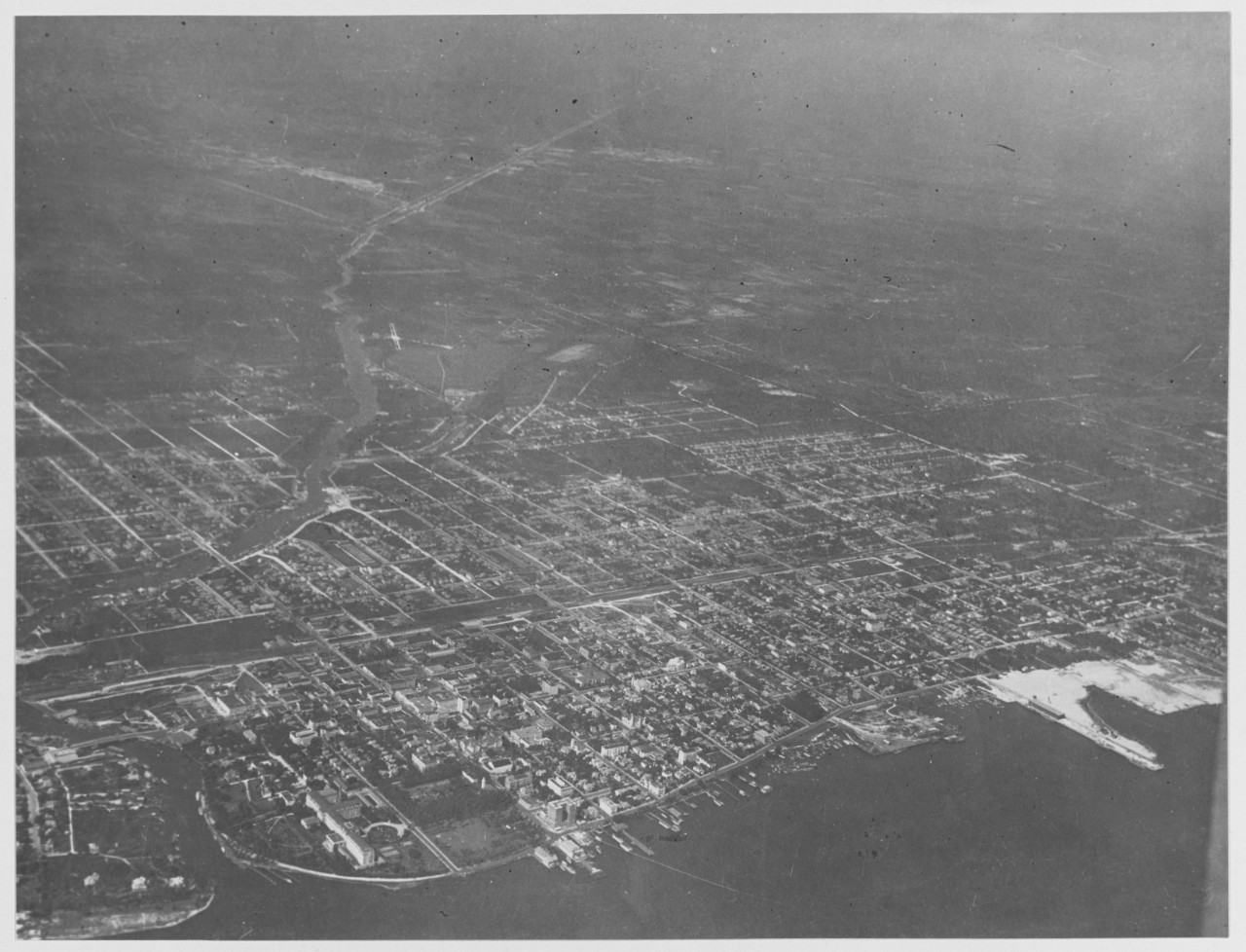 Oblique of U.S. Marine Flying Field, Miami, Florida.