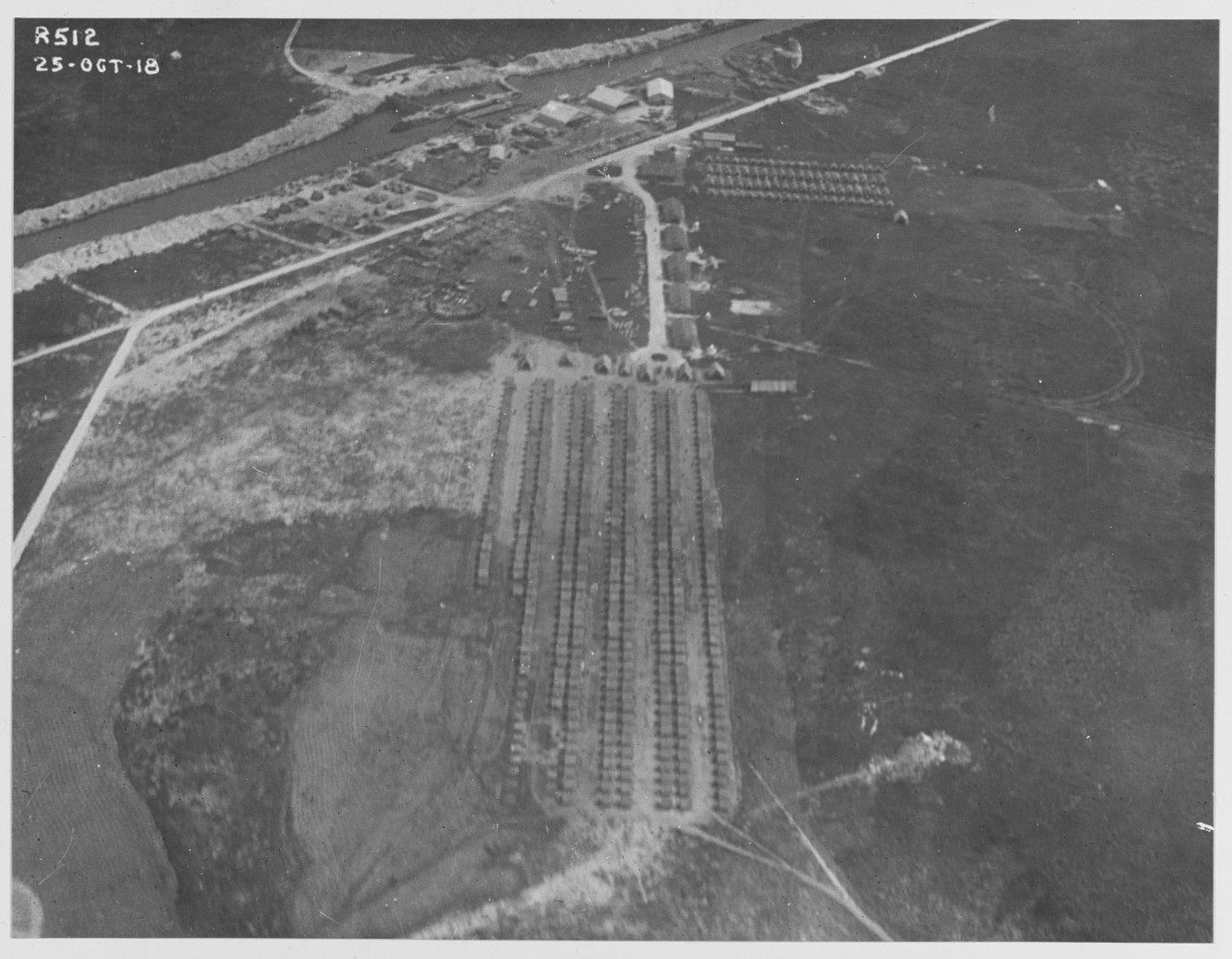 Oblique of camp - 500 ft., U.S. Marine Flying Field, Miami, Florida.