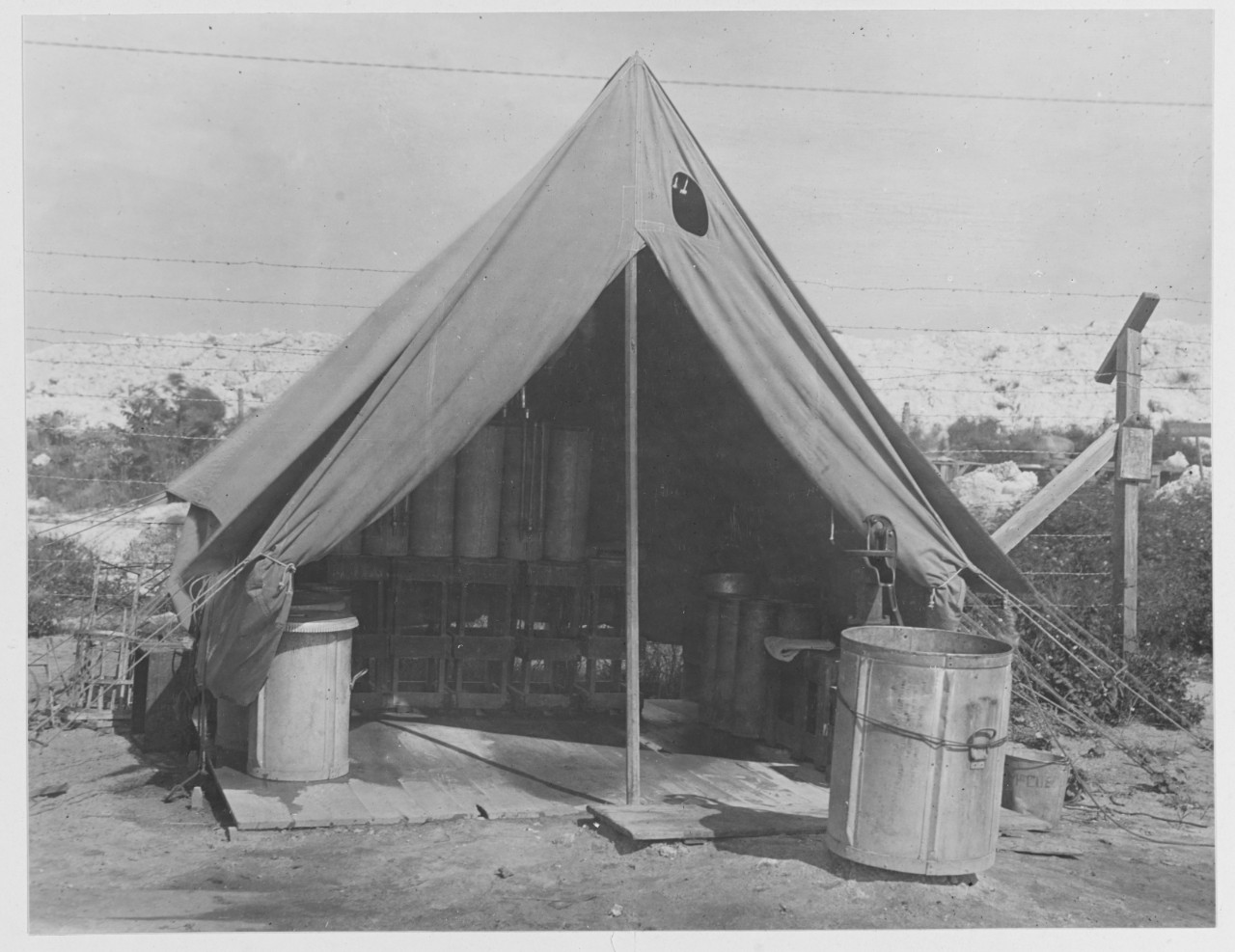 Drinking water for camp, U.S. Marine Flying Field, Miami, Florida.
