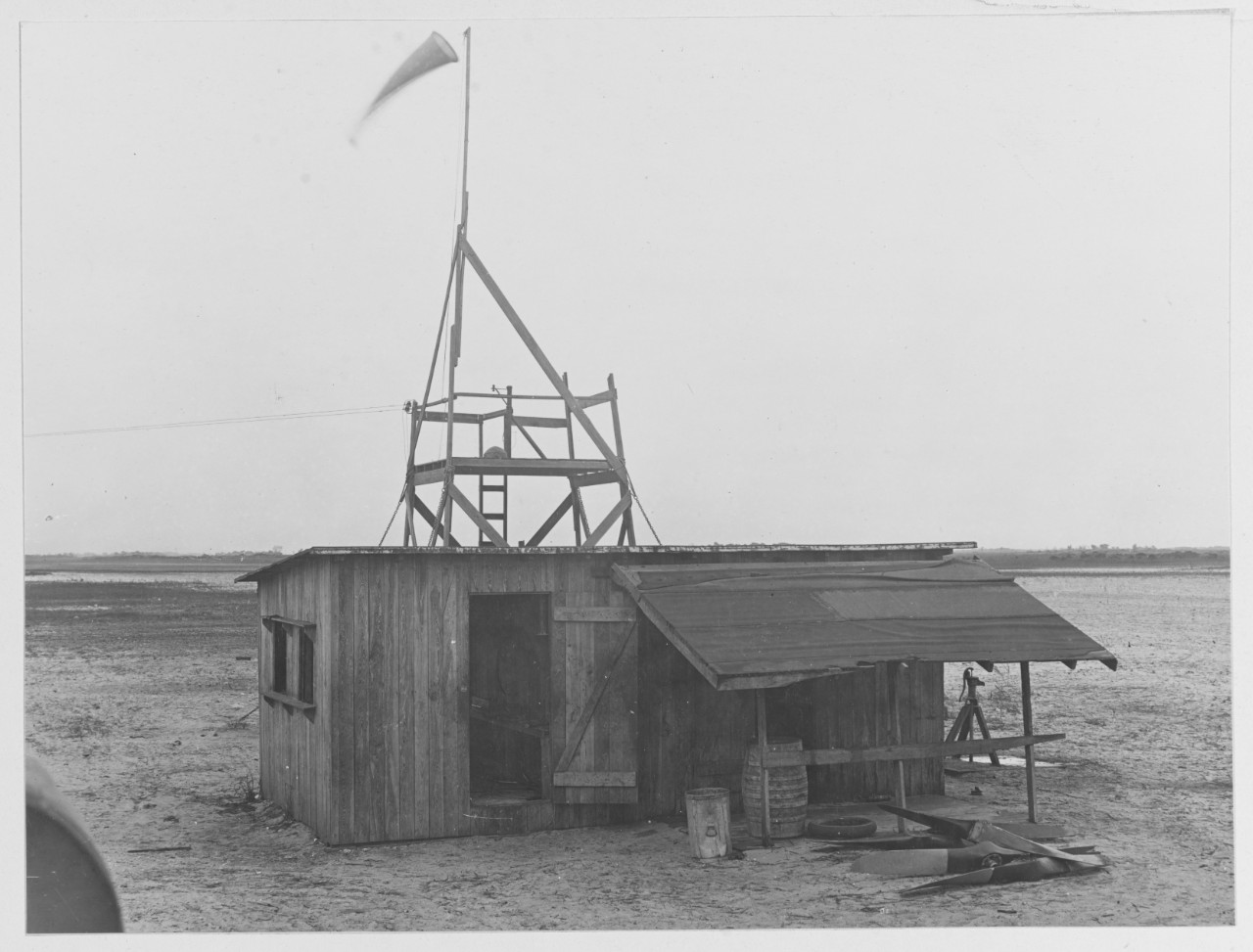 Tool House - oil storage- observation tower at field.