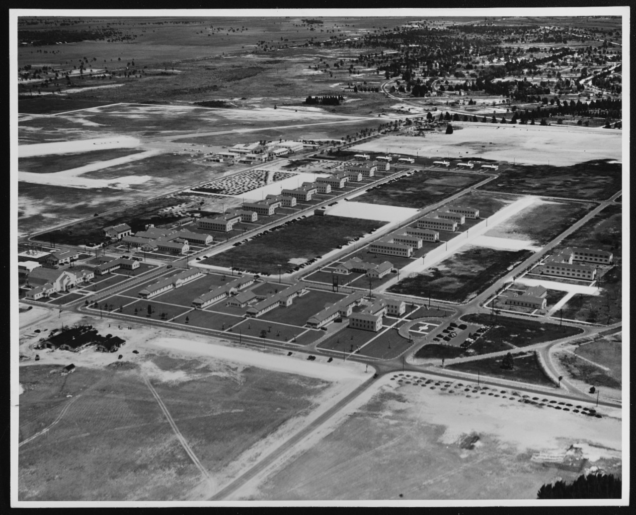 Aerial view of Administration Area, U.S. Naval Air Station, Miami, Florida.