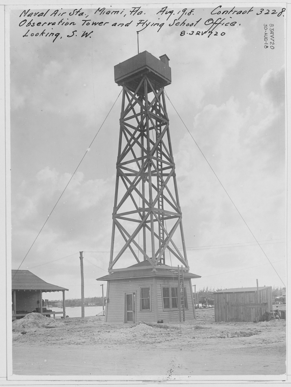 Observation tower and flying school office, Naval Air Station Miami, Florida.