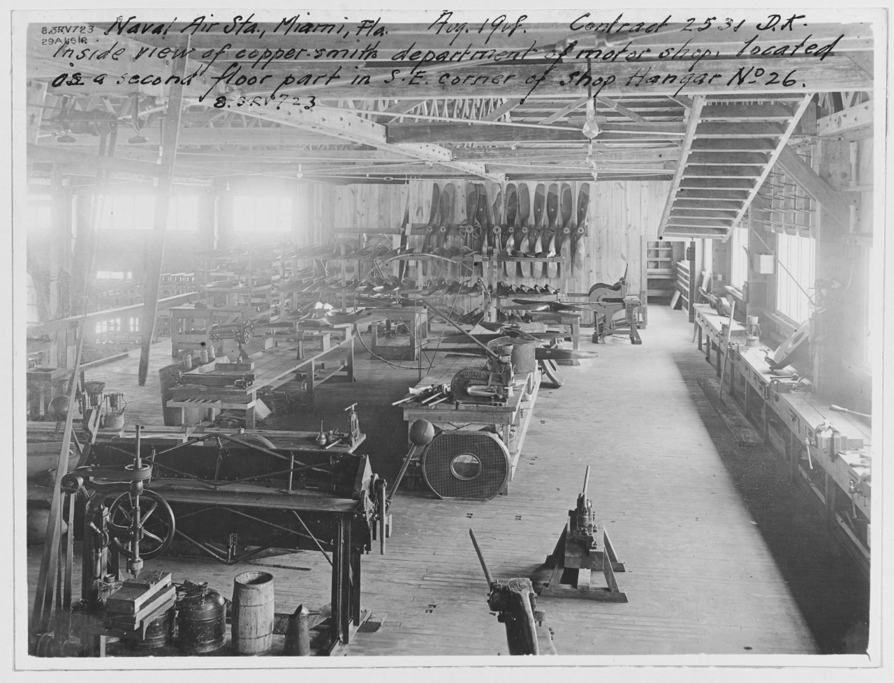 Inside view of copper department of motor shop, Naval Air Station Miami, Florida.