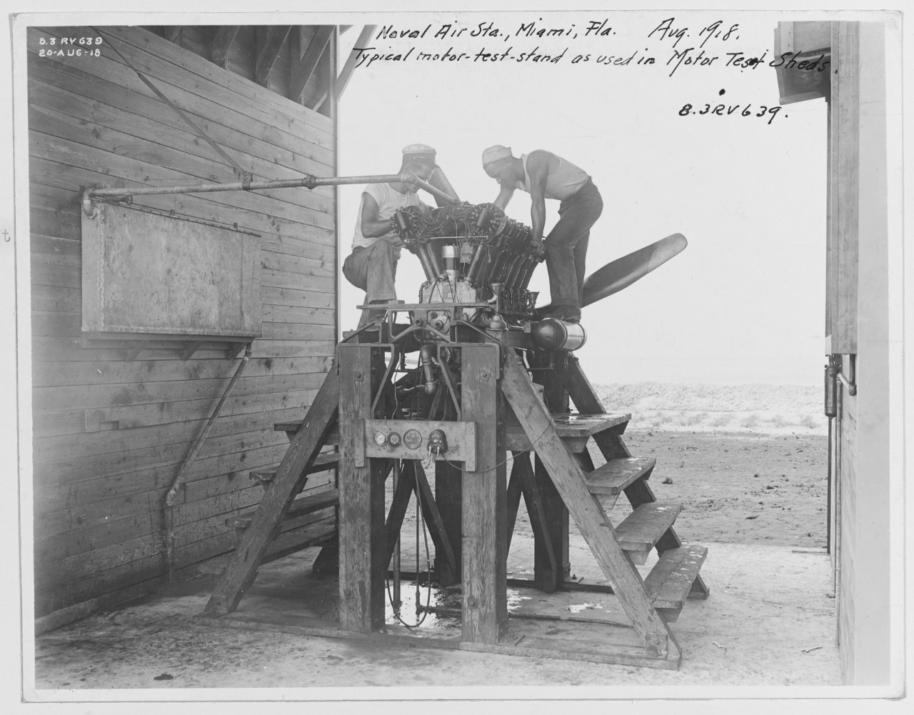 Typical motor-test-stand, Naval Air Station Miami, Florida.
