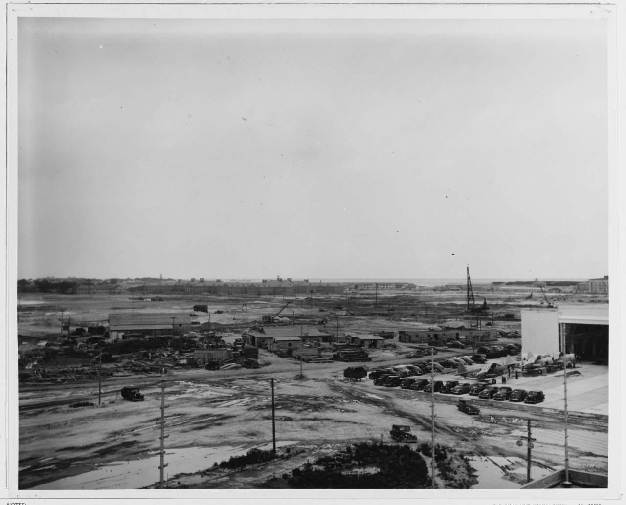 Construction scene at Norfolk Naval Air Station