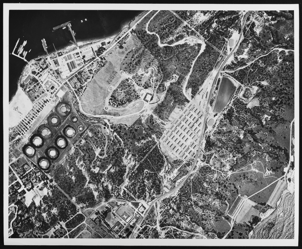 Naval fuel depot and docks, La Playa, California.