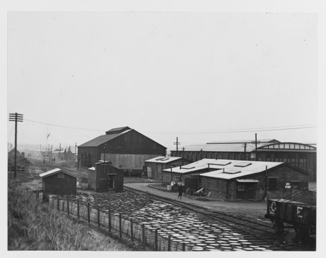 View of freight yards at U.S. Naval Air Station