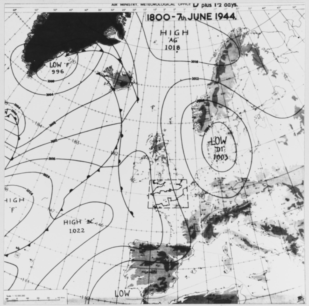 Weather Map for the Invasion of Normandie