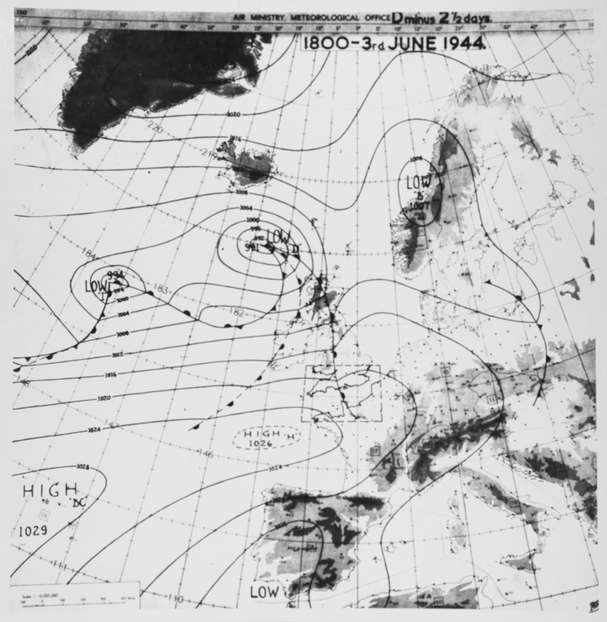 Weather Map for the Invasion of Normandie