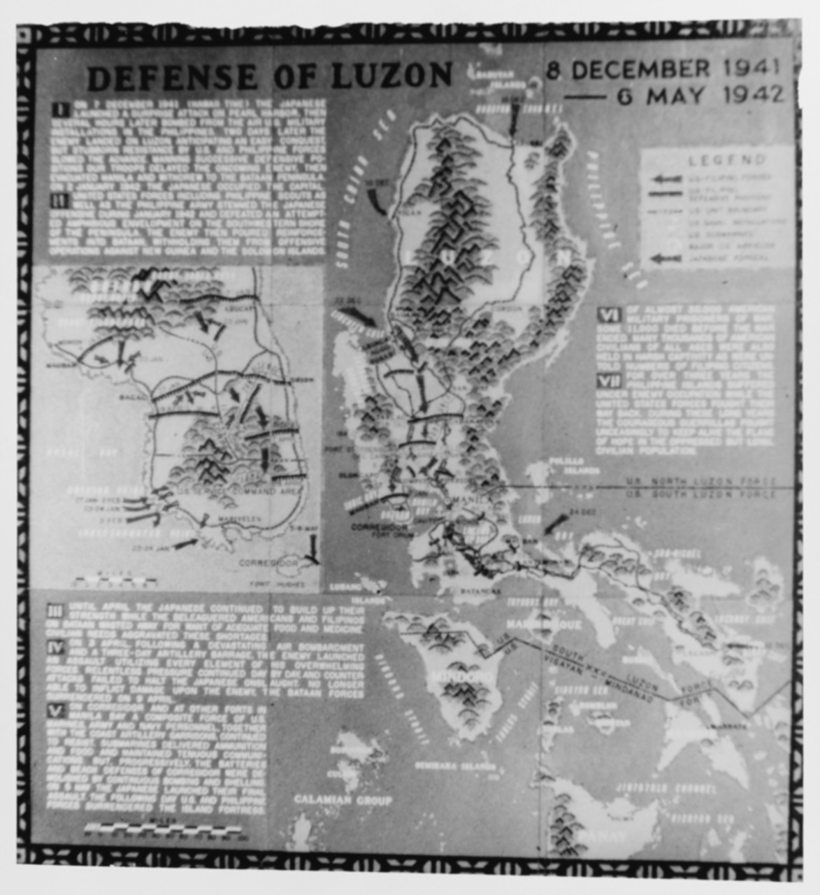 Defense of Luzon -- World War II Battle Chart 8 December 1941 - 6 May 1942