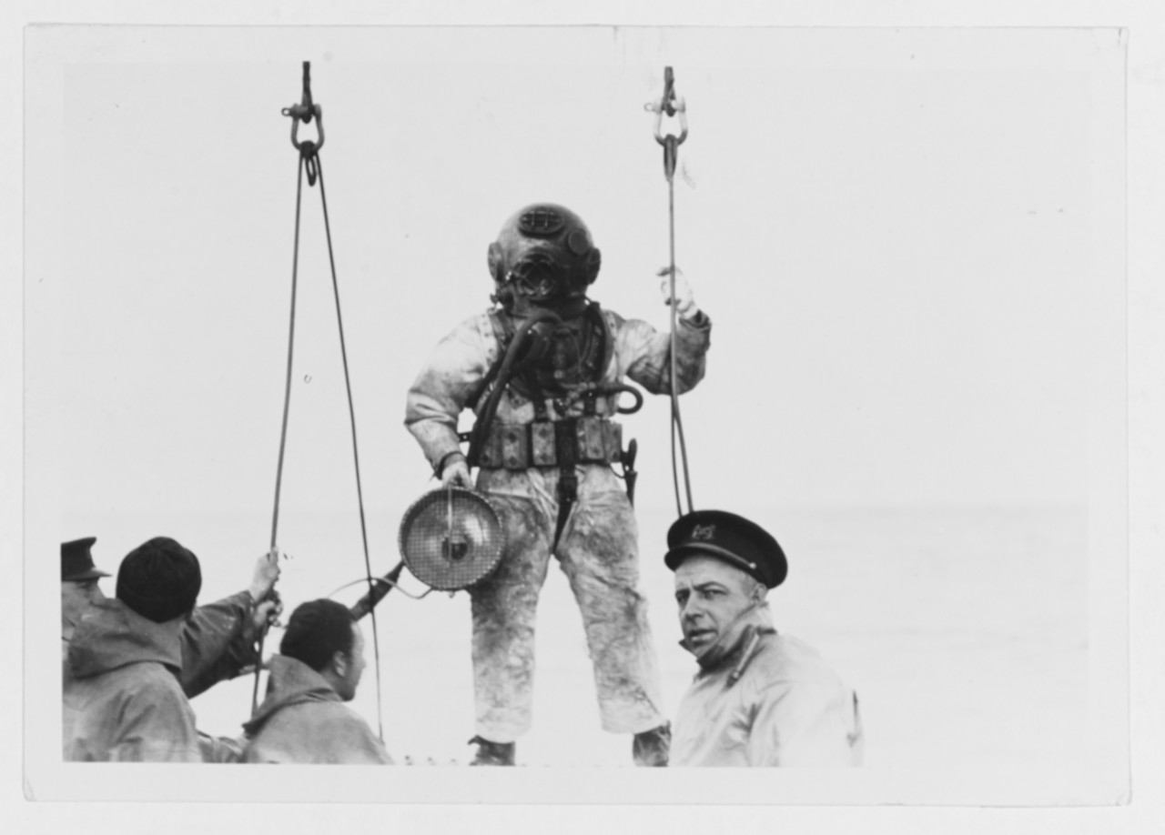 Diver during Salvaging of US SUMBARINE (S-51)