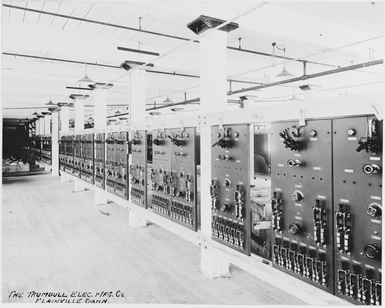 Switchboards by the Trumbull Electric Mfg. Co., Plainville, Connecticut.