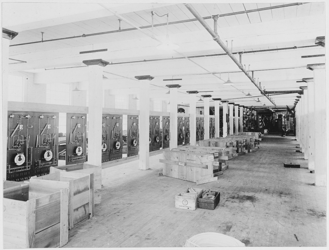 Rear of switchboards - The Trumbull Electric Mfg. Co., Plainville, Connecticut.