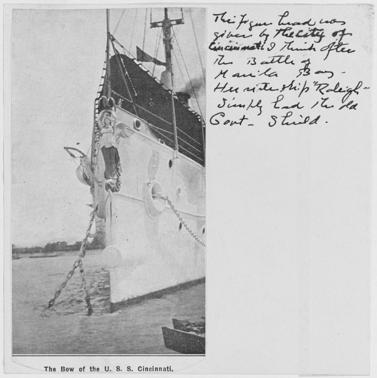 The bow of the USS CINCINNATI.