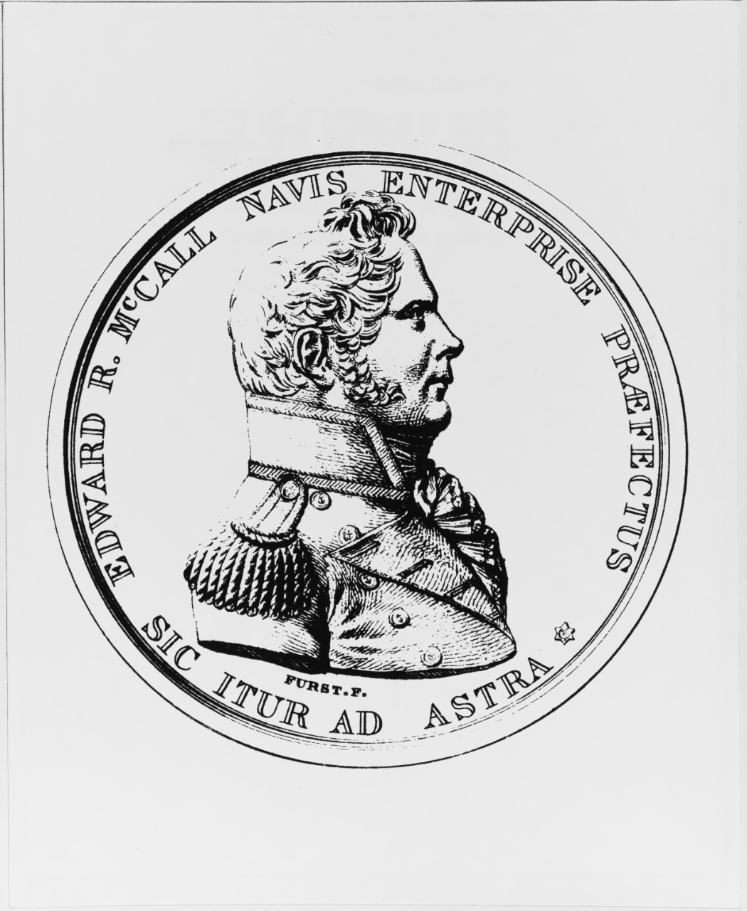 Obverse of an etching of the medal awarded to Lieutenant MC