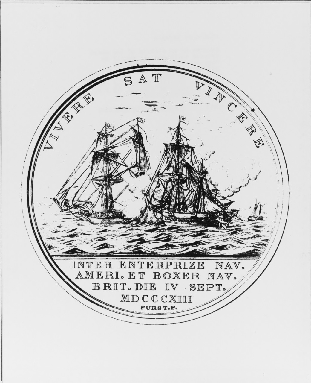Reverse of an etching of the medal awarded to Lieutenant MC