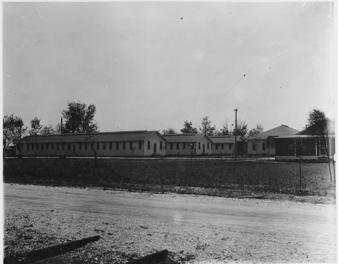 View of Wards E - D - C, Operating Pavilion and end of Sick Officers' quarters