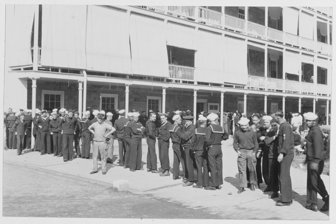 Sailors in Chow Line at U.S. Naval Hospital, circa 1918