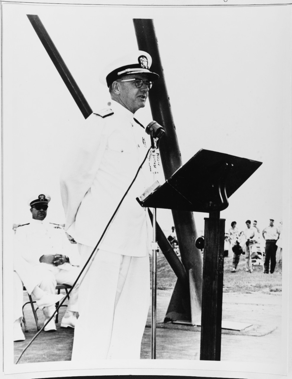 Vice Admiral Taylor at Dedication of USS PORTLAND Memorial, July 4, 1962, Portland, Maine