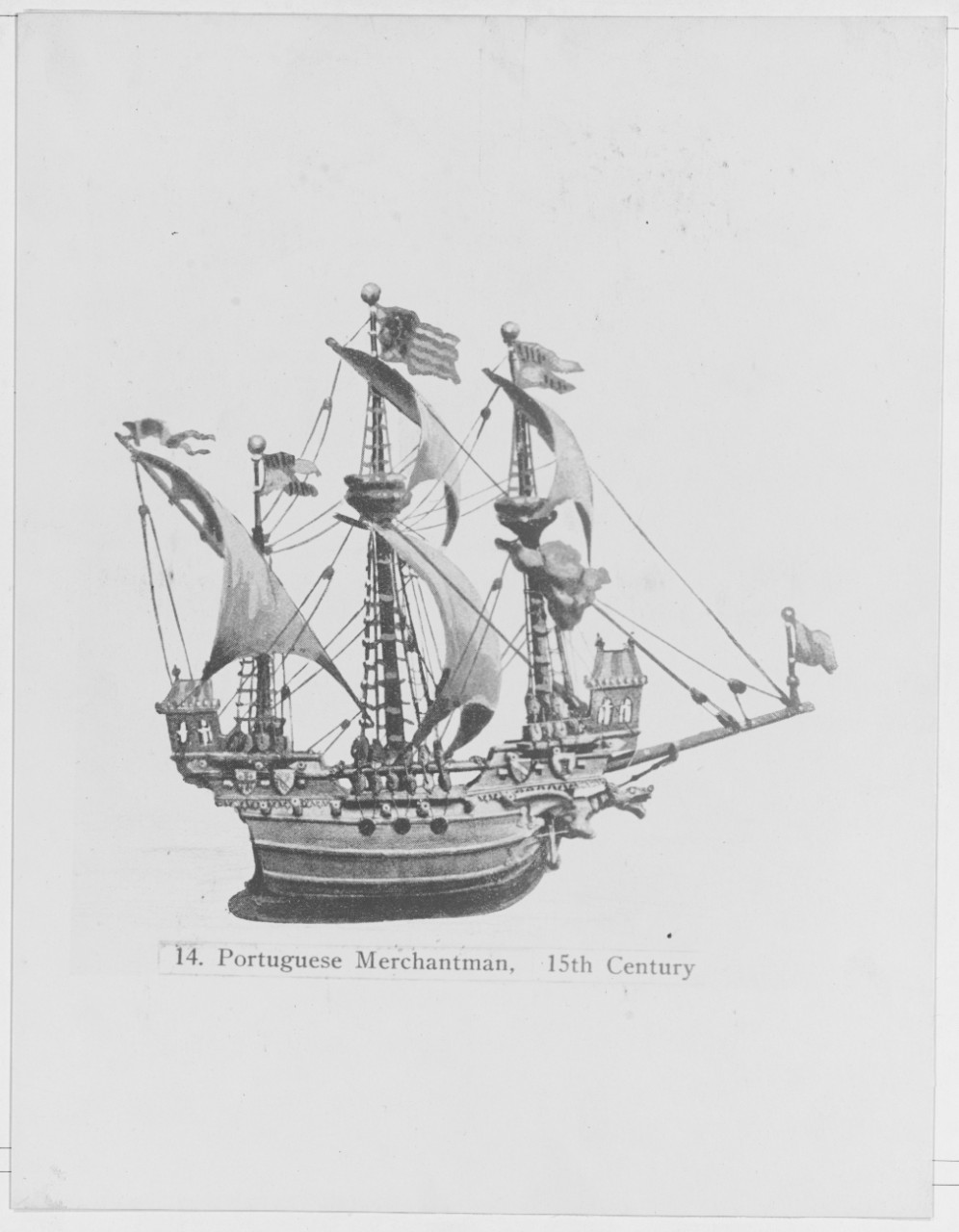 Model of Portuguese Merchantman Ship, 15th Century