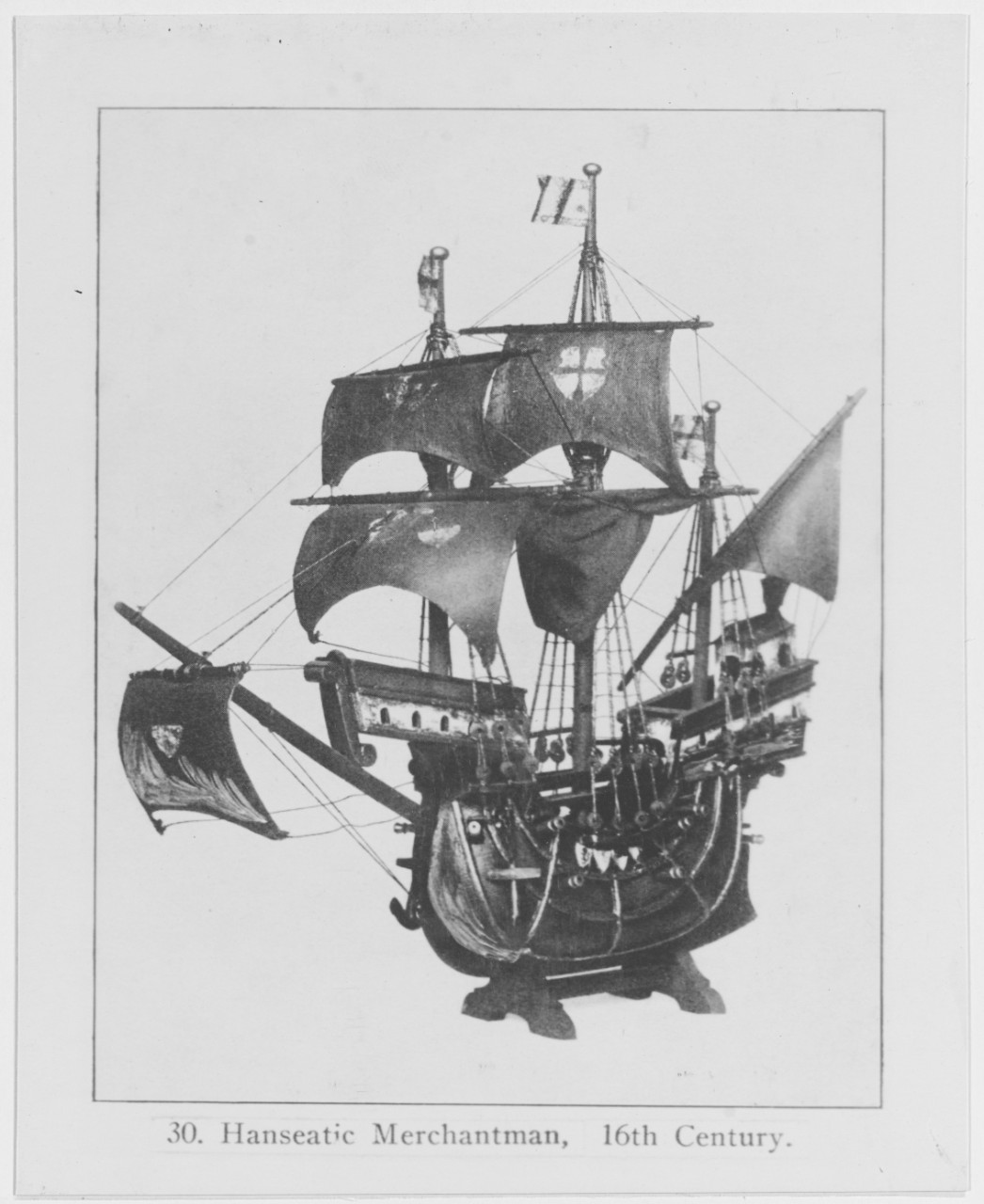 Model of Hanseatic Merchantman Ship, 16th Century