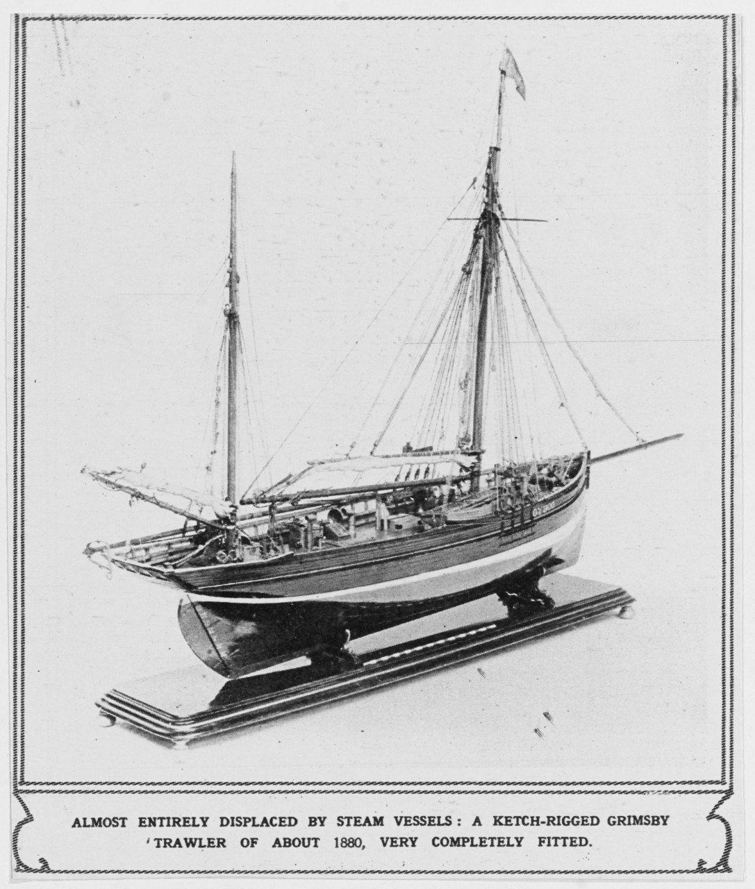Model of a Ketch-Rigged Grimsby Trawler of about 1880