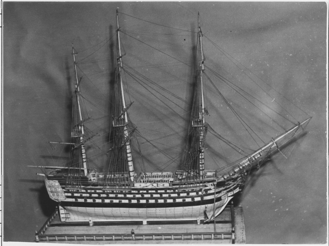 Model of a French Line Ship, with three decks and 118 guns. 18th Century