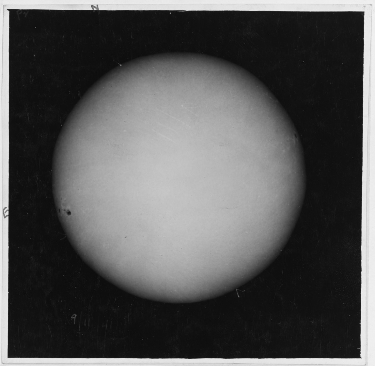 Sunspots, September 11, 1941