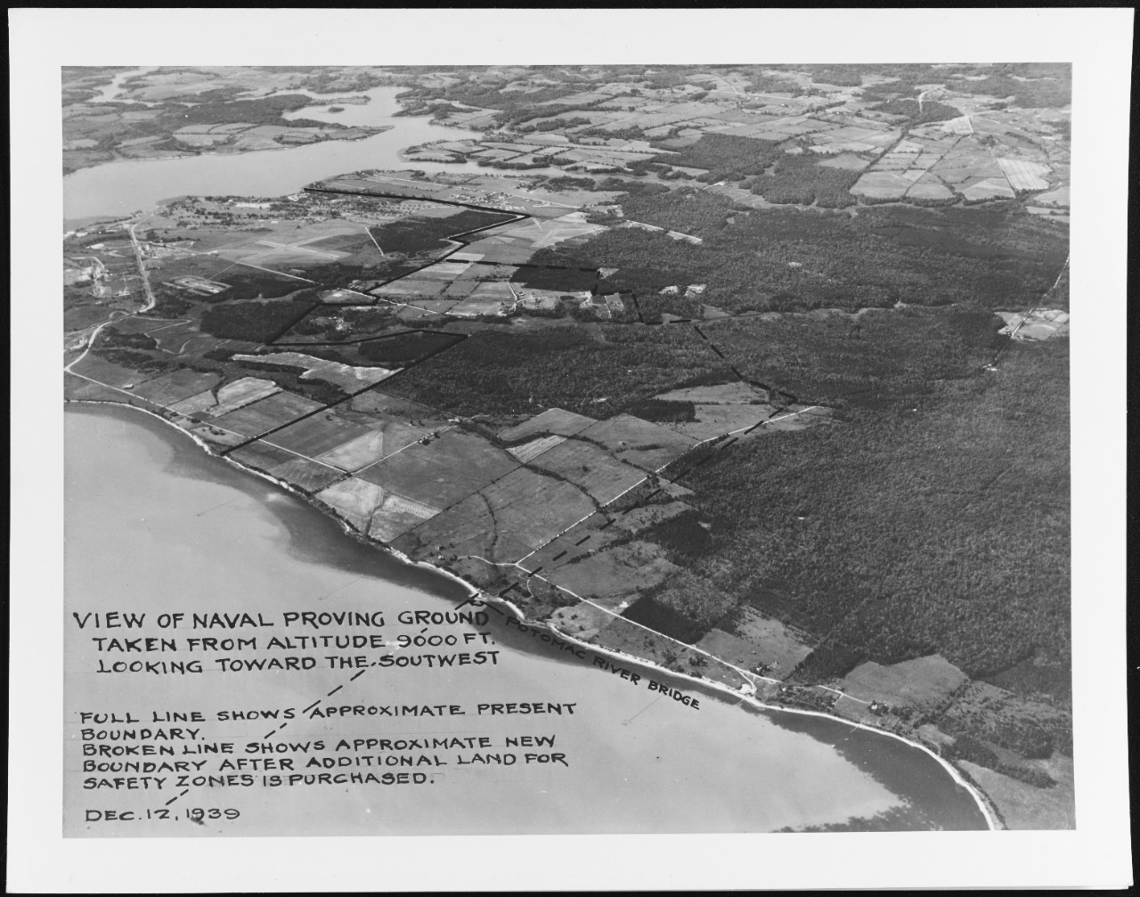 View of Naval Proving Ground, December 12, 1939. U.S. Naval Air Station, Anacostia, Washington, D.C.