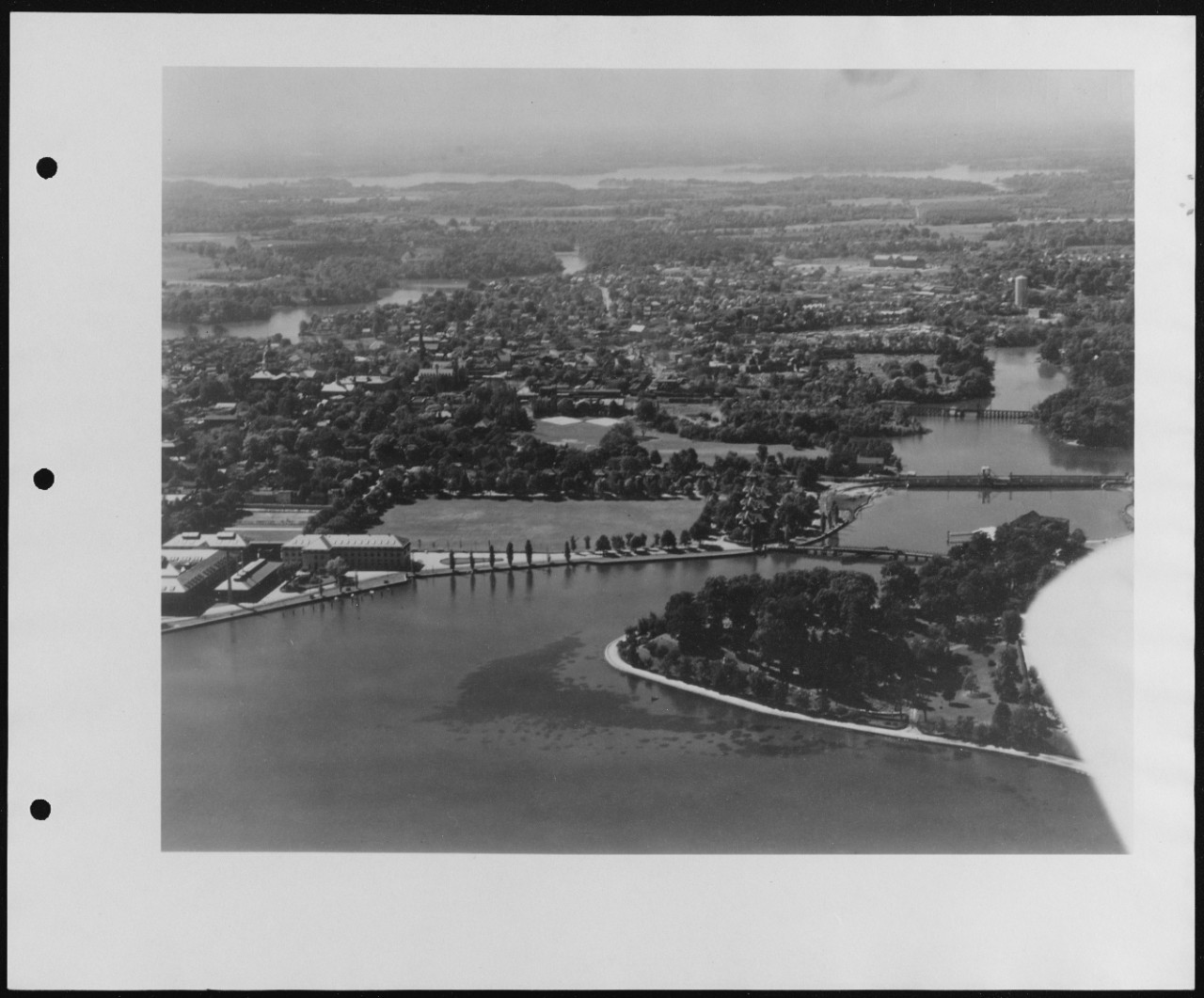 Aerial view of U.S. Naval Air Station, Naval Academy looking Southwest, Anacostia, Washington, D.C.