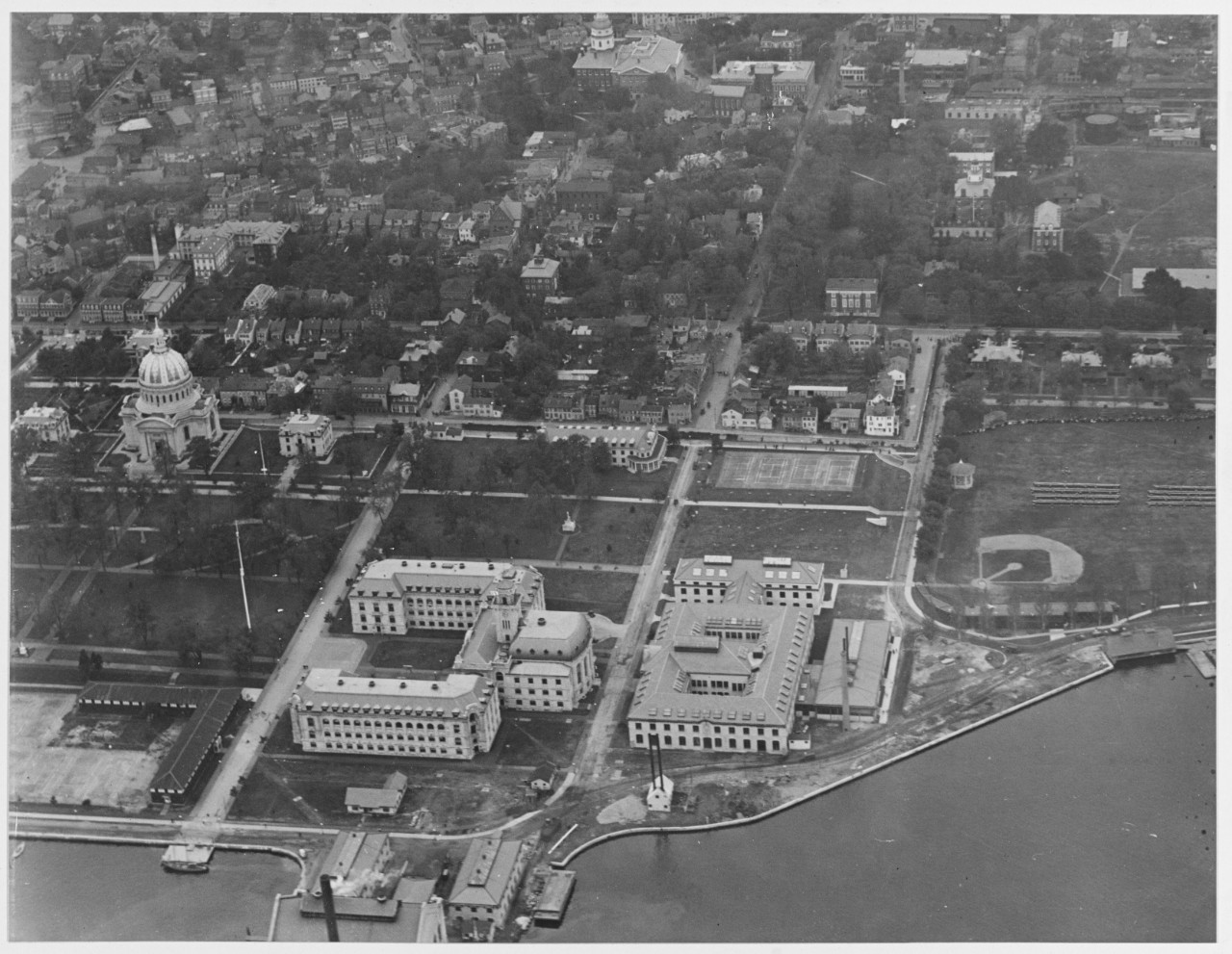 Aerial view of the Naval Academy, Annapolis, Maryland