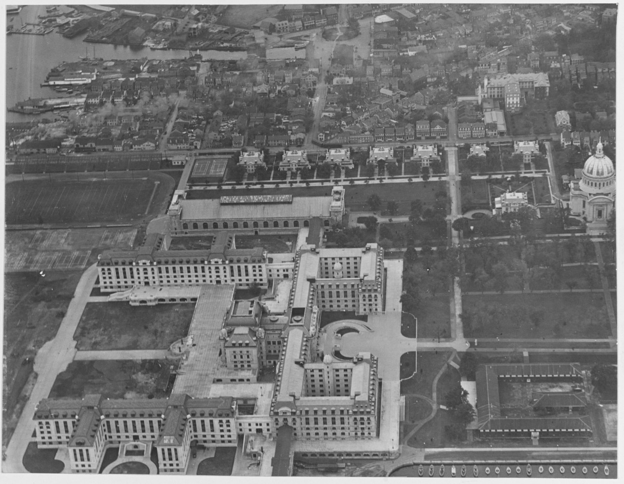 Aerial view of the Naval Academy, Annapolis, Maryland