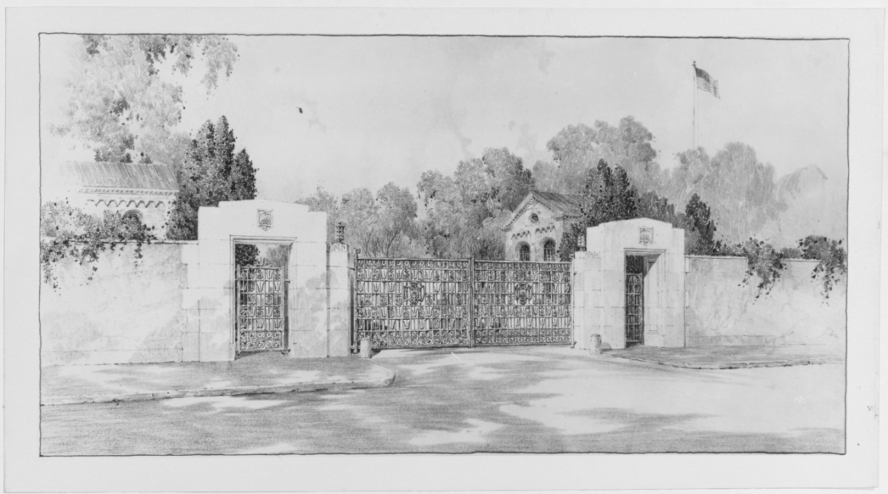 Drawing of proposed gate to Annapolis. Naval Academy, Annapolis, Maryland