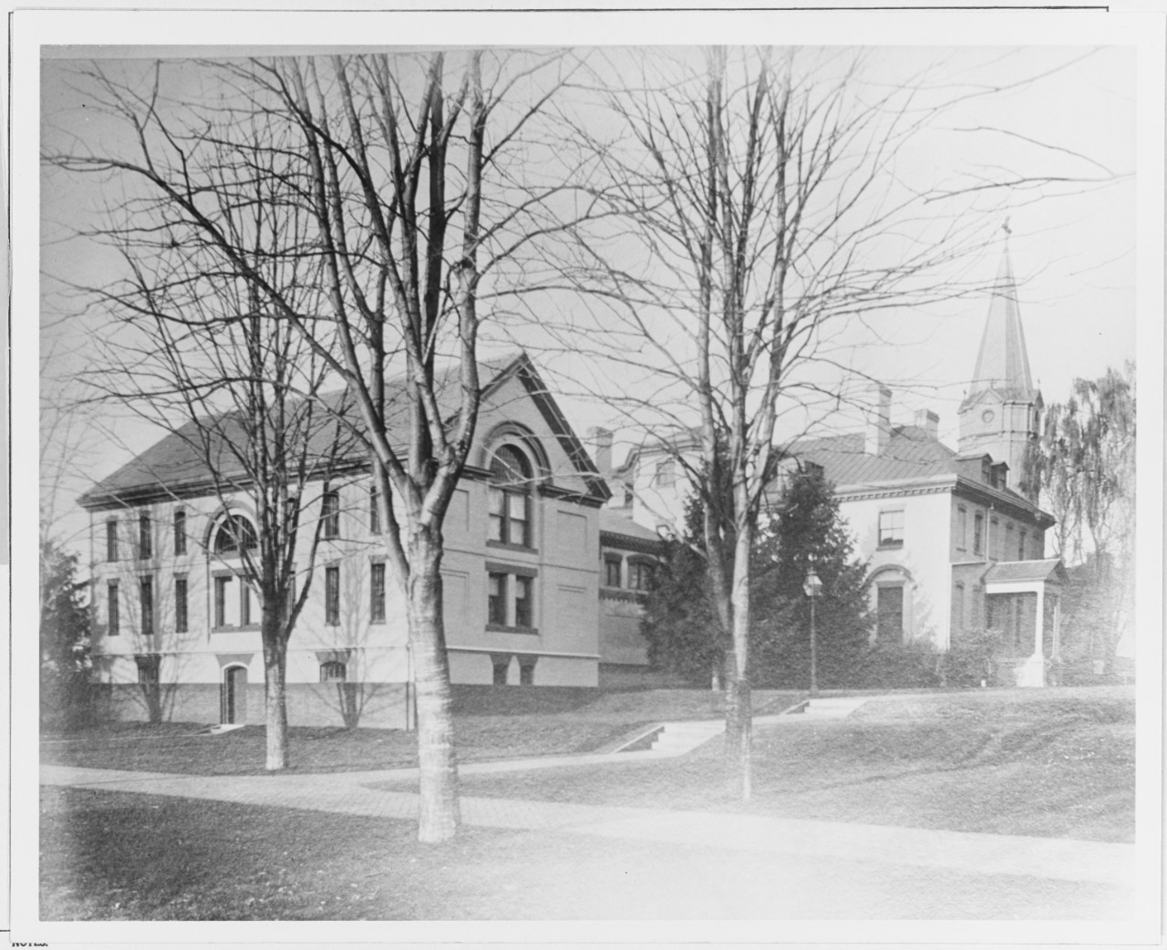 U.S. Naval Academy, Annapolis, Maryland, Library and Chapel, circa 1885