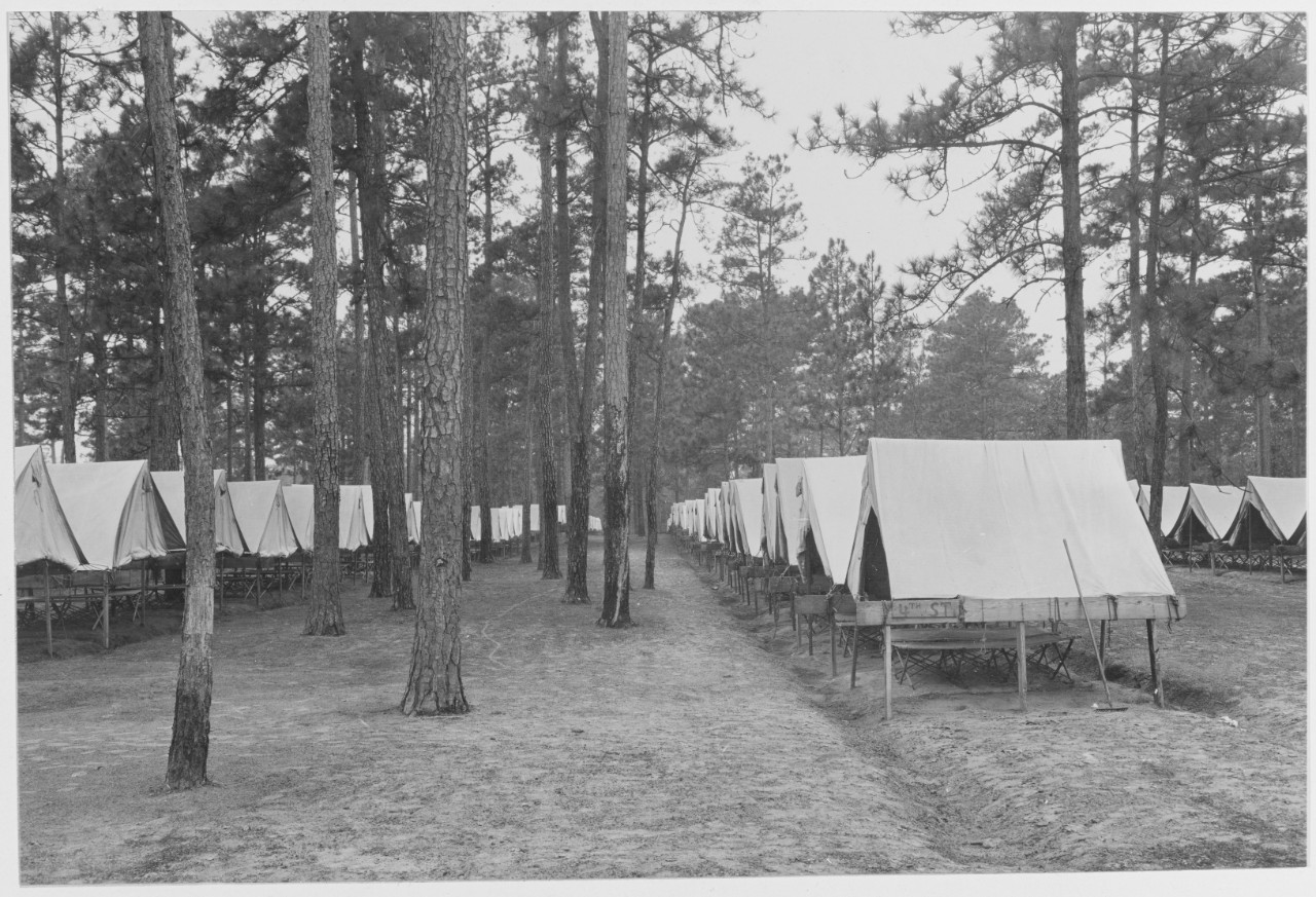 Rows of tents. U.S. Naval Training Camp, Charleston, South Carolina. December 4, 1918
