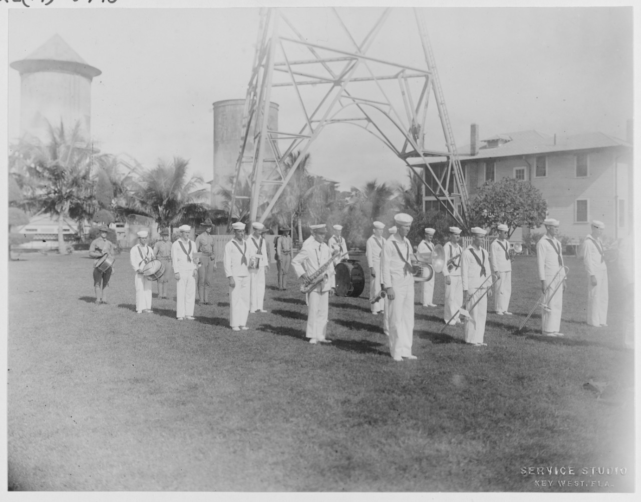 Naval Training Station,   Key West, Fla. The band.