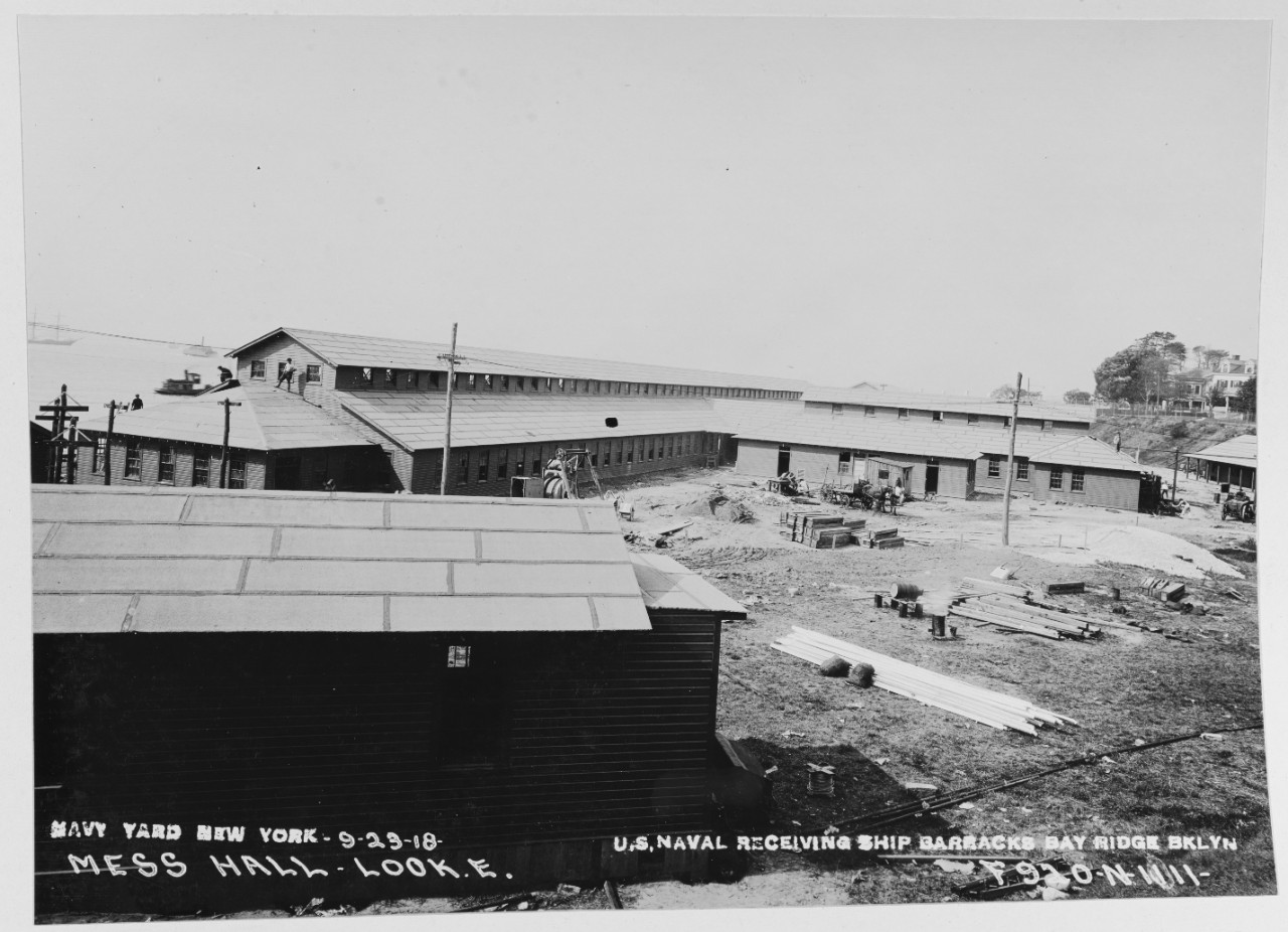 USN receiving ship barracks, Bay Ridge, Brooklyn. Mess hall, Navy Yard - New York