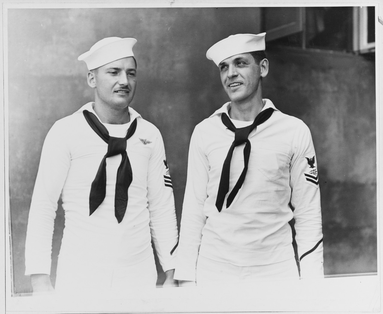 Left to right: Laverne L. Weiss, Naval Aviation Pilot and radioman; William B. Valyou.